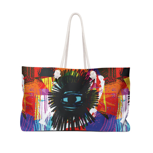 Abstract Radiance Weekender Bag — Artistic Travel Tote, Vibrant Beach & Gym Bag | Studio Amuar